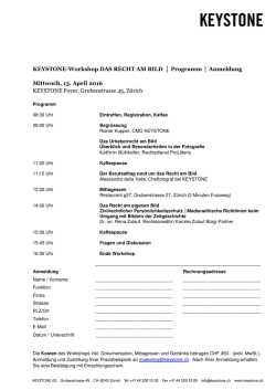 KEYSTONE-Workshop DAS RECHT AM BILD Programm