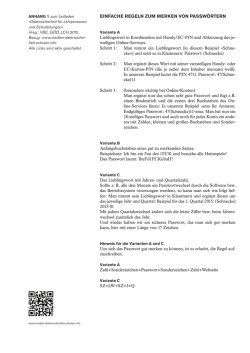 EINFACHE REGELN ZUM MERKEN VON PASSW&Ouml;RTERN