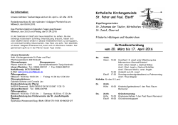 Termine – bitte merken - Pastoraler Raum Rennerod