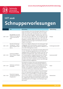 HIT-Schnuppervorlesungen
