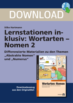 Silke Hartmann Lernstationen in- klusiv: Wortarten – Nomen 2