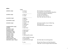 1 sehen Verbs absehen (sep) to foresee to be after Die Trennung