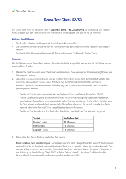 Demo-Test Check S2/S3