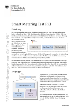 "Smart Metering Test PKI" Smart Metering Test PKI - BSI