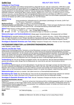 GnRH-Test ABLAUF DES TESTS PATIENENINFORMATION und