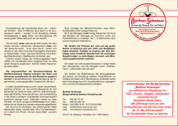 Informationen der Bürgerinitiative „Berliner Schnauze“ zur