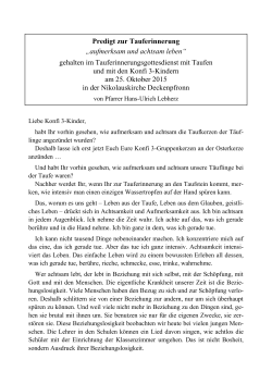 2015-10-25 Predigt Tauferinnerungsgottesdienst