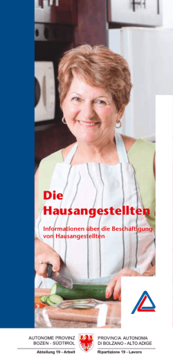 Die Hausangestellten - Autonome Provinz Bozen