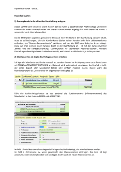 Papierlos Buchen - Seite 1 Papierlos buchen 1) Dummykunde in der
