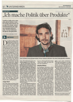 Ich mache Politik &uuml;ber Produkte