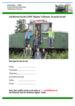Lok-Betreuer bei der E 6904 "Johanna" in Murnau: Da mache ich mit!