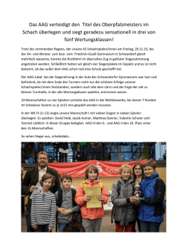 Oberpfalzmeister Schulschach (J. Reinwald)