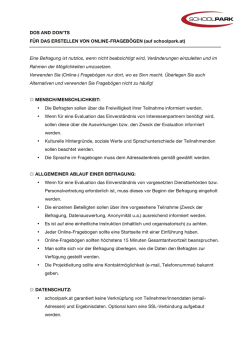 Do`s and Dont`s zur Online-Fragebogenerstellung
