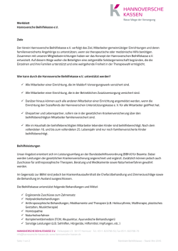 Merkblatt zur Hannoverschen Beihilfekasse e. V.