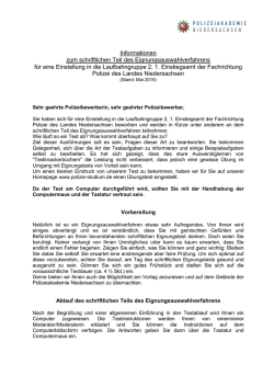 Informationen zum Eignungsauswahlverfahren