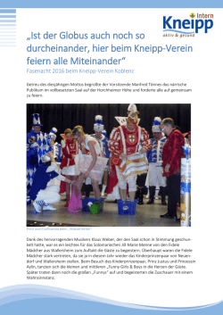 Ist der Globus auch noch so durcheinander, hier - Kneipp-Bund