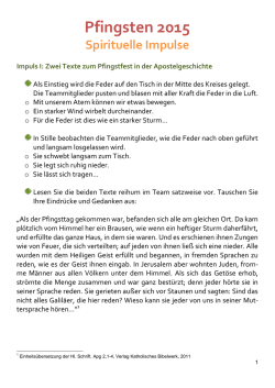 Impulse zu Pfingsten