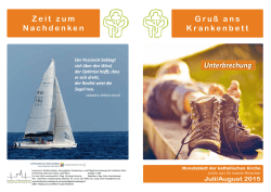 Gru&szlig; ans Krankenbett Zeit zum Nachdenken