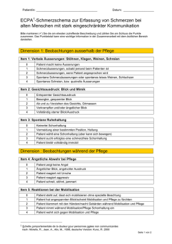 ECPA1-Schmerzschema zur Erfassung von Schmerzen bei alten