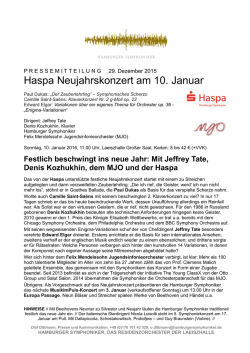 Haspa Neujahrskonzert am 10. Januar