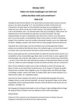Hiob 2,10 - Theologische Hochschule Elstal