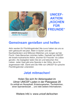 UNICEF- AKTION „KOCHEN FÜR FREUNDE“ Gemeinsam