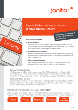 Infoblatt Online-Schutz - Janitos Versicherung AG