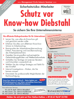 Seminar: Schutz vor Know-how Diebstahl