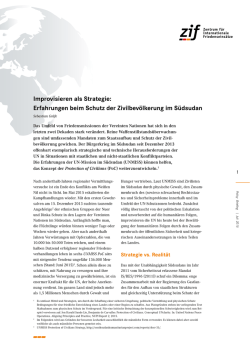 Improvisieren als Strategie: Erfahrungen beim Schutz der