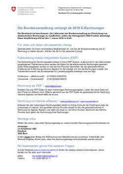Die Bundesverwaltung verlangt ab 2016 E-Rechnungen