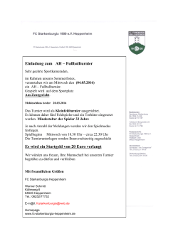 Turniereinladung - FC Starkenburgia Heppenheim