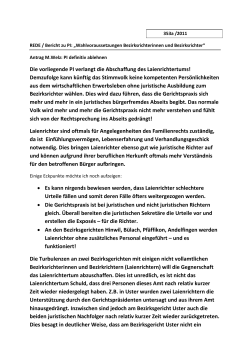 Die vorliegende PI verlangt die Abschaffung des Laienrichtertums