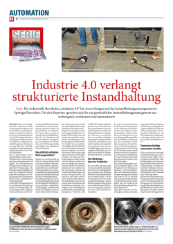 Industrie 4.0 verlangt strukturierte Instandhaltung