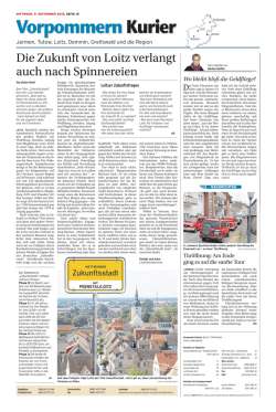 Die Zukunft von Loitz verlangt auch nach Spinnereien