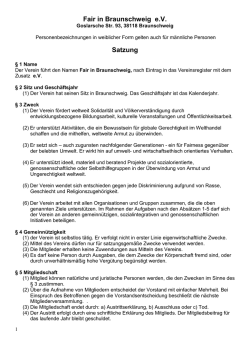Fair in Braunschweig e.V. Satzung
