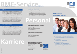 Flyer zum BME-Service `Personal & Karriere`