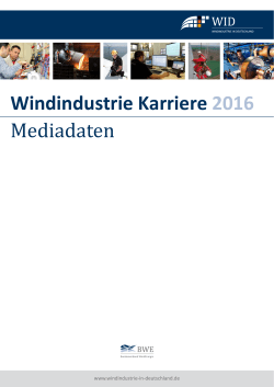 Windindustrie Karriere 2016 Mediadaten