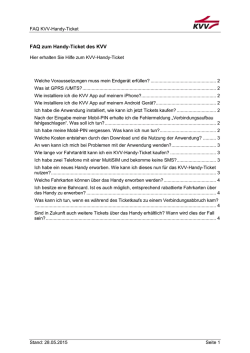 FAQ zum Handy-Ticket des KVV