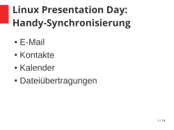 Linux Presentation Day: Handy-Synchronisierung