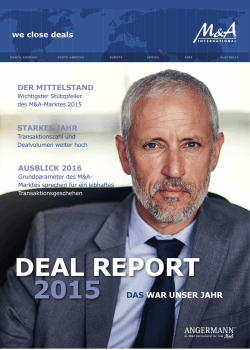 Angermann M&A Deal Report 2015