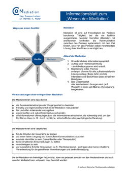Informationsblatt zum &bdquo;Wesen der Mediation&ldquo;