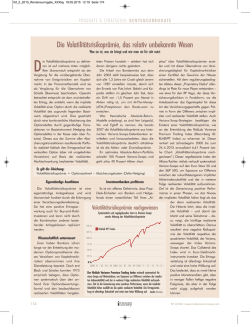 Die Volatilit&auml;tsrisikopr&auml;mie, das relativ unbekannte Wesen