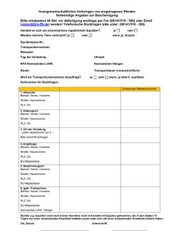 Innergemeinschaftliches Verbringen von eingetragenen Pferden