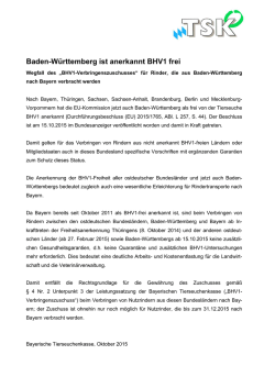 Verbringen von Rindern - Bayerische Versorgungskammer