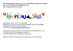Die Theatergruppe &bdquo;Hieriswaslos&ldquo; der Lebenshilfe Krefeld tritt im