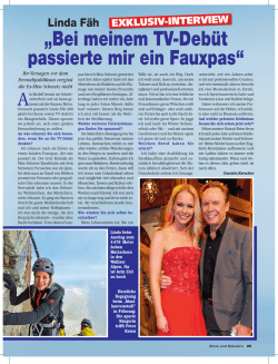 „Bei meinem TV-Debüt passierte mir ein Fauxpas“