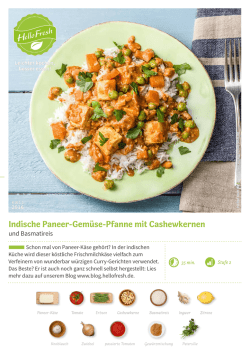 Indische Paneer-Gem&uuml;se-Pfanne mit Cashewkernen