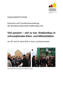 Dokumentation Transferveranstaltung Greiz und Reichenbach
