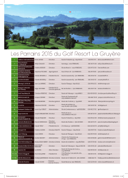 Fiches parains.indd - Golf Resort La Gruyère