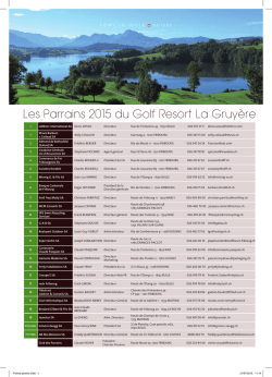Fiches parains.indd - Golf Resort La Gruy&egrave;re